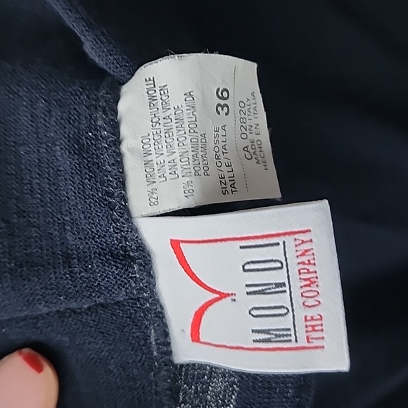 Vintage Mondi Fine Knit Semi Sheer Virgin Wool Legging Trouser Pants - Picture 5 of 6